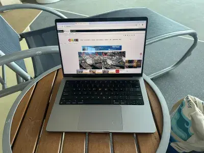 Laptop open on Vision of the Seas