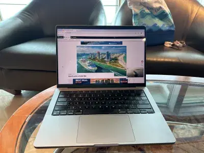 Work from home set up on Vision of the Seas
