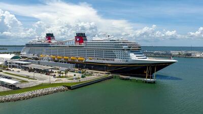 Disney Wish docked in Port Canaveral 