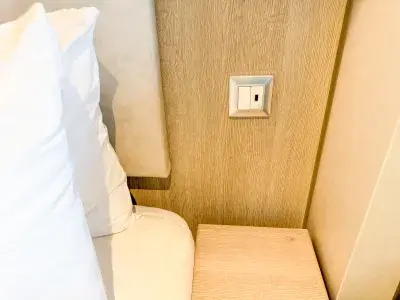 MSC Seashore charging outlet next to bed