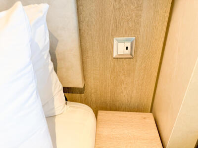 MSC Seashore charging outlet next to bed