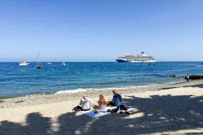 Carnival Firenze anchored in Catalina Island