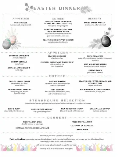 Carnival-Easter-Menu