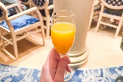 Glass of champagne aboard Carnival Firenze