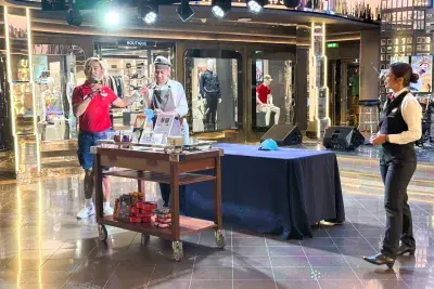 A coffee demonstration on MSC Seashore