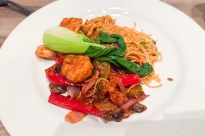 Szechuan shrimp dish on Carnival Firenze