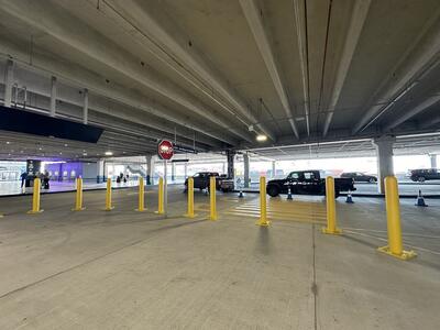 The passenger pickup and drop-off area at a cruise terminal