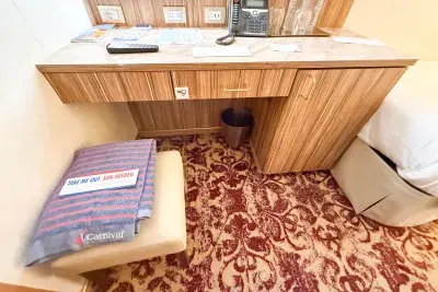 desk in Carnival Firenze interior cabin