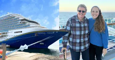 Jenna and Ellen smiling on Carnival Firenze cruise ship