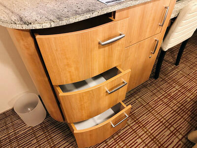 Reflection-inside-cabin-dresser