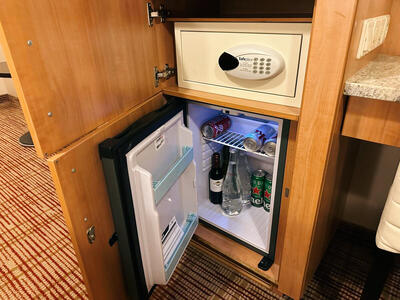 Reflection-inside-cabin-safe-and-mini-fridge