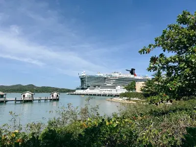 Sun-Princess-and-Carnival-Magic-Docked-Amber-Cove