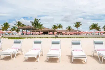 Pearl Cove beach club chairs on the beach