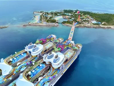 Icon and Star Docked at CocoCay Together 