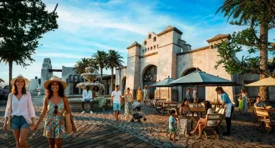Fountain area at Ensenada bay