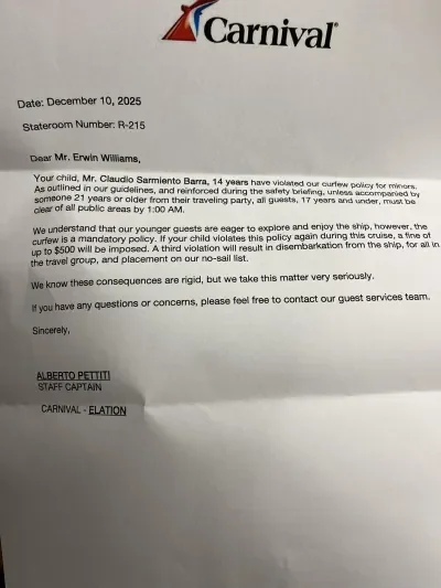 Carnival Curfew Violation Elation