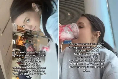 TikToker sharing their canceled flight story amid the closed airspace