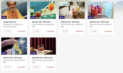 Virgin Bar Tab Prices