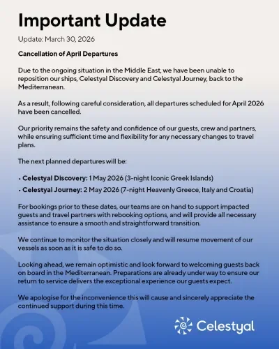 Celestyal Cruises Cancelation