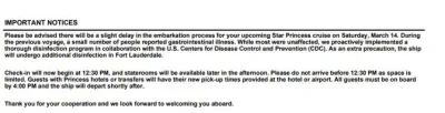 Star Princess Embarkation Delay