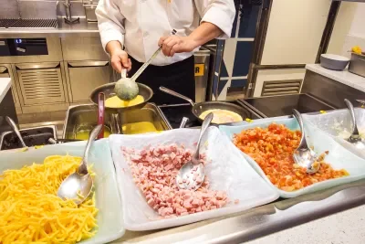 Omelet station in a cruise ship buffet