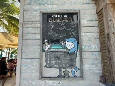 Beach Whale Menu, Grand Turk