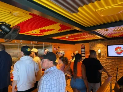 Line for Guy's Burger Joint