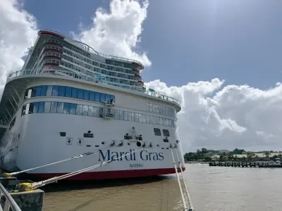 Carnival Mardi Gras docked in Amber Cove