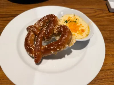 Pretzel and cheese dip