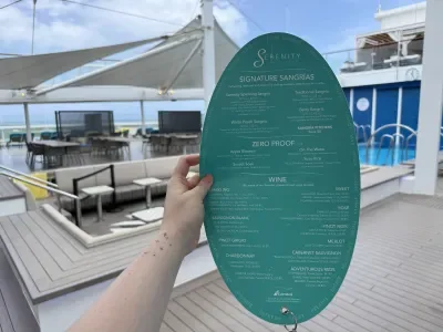 Serenity Drink Menu, Carnival