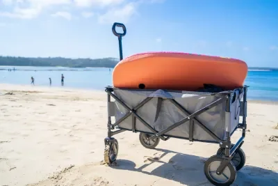 Wagon on beach