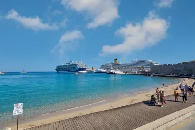 Cruise ships docked in Greece
