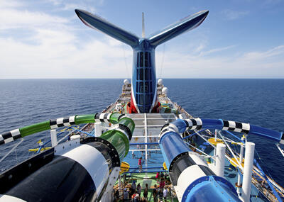 Water slides on Carnival ship