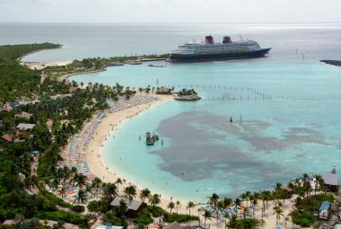 Aerial view of Castaway Cay