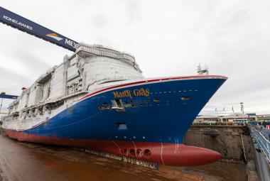 Carnival Mardi Gras floated out for first time