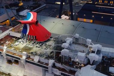 Iconic Funnel Installed on Carnival’s New Mardi Gras Cruise Ship