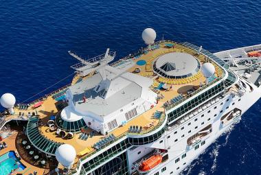 Empress of the Seas aerial over the bow