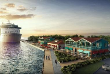 After a brief snag, work forges ahead on Antigua's new cruise pier