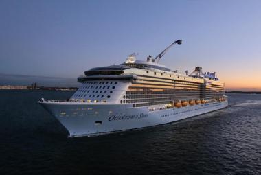 Quantum of the Seas aerial evening