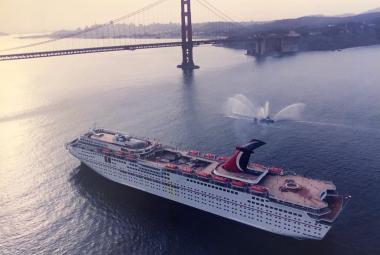 Carnival Inspiration arrives in San Francisco during its inaugural season in 1996.