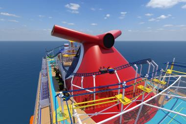 Bolt roller coaster on Carnival Mardi Gras cruise ship