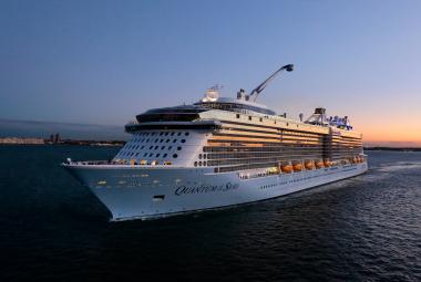 Quantum of the Seas aerial evening