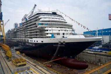 HAL Rotterdam at the shipyard in Italy