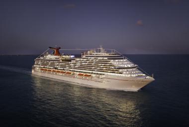 Carnival Magic aerial dusk