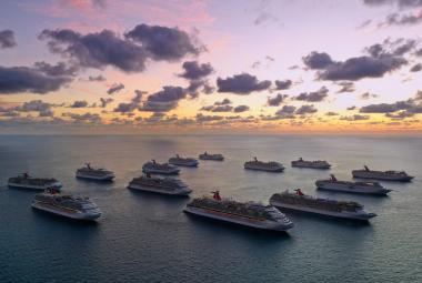 Carnival ships at sea