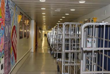 Crew area on a cruise ship