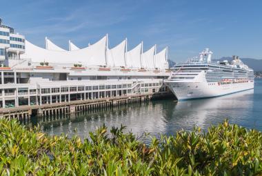 Cruise ship docked in Vancouver