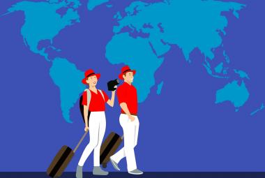 World map travelers