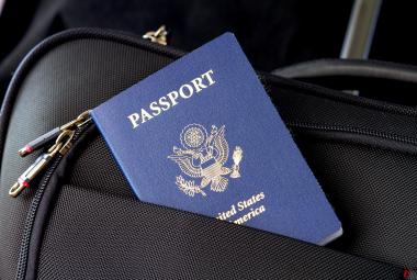 Passport in suitcase