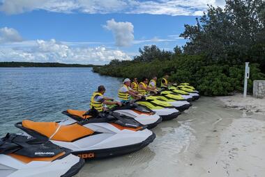 Jet skis in Half Moon Cay